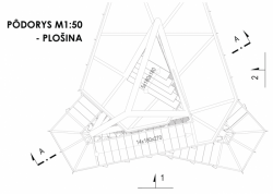 Tomáš Beneš, Vyhliadková věža na Dubni, půdorys plošiny // 3. místo – foto