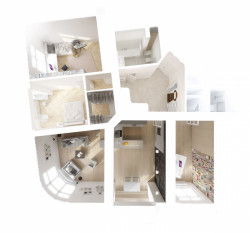 Byt Žižkov, vizualizace půdorysu