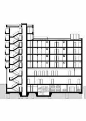 Polyfunkční dům Bratislavská, řez, RAW