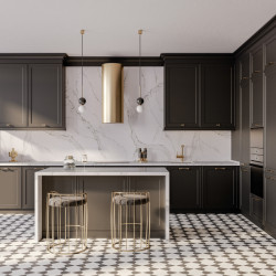 Přední výrobce tvrzeného kamene Technistone představuje novinky pro jaro 2023 se vzory inspirovanými mramorem: na obrázku dekor Calacatta Volegno