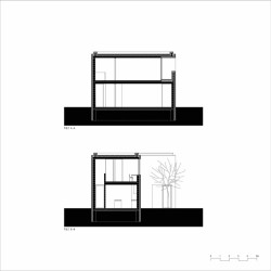 Rodinný dům Kostelec, řez, Chládek architekti