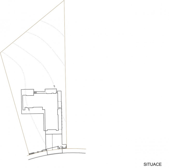 ROSA – ARCHITEKT / Ing. arch. Michal Rosa, Ing. arch. Martina Rosová, Dům na Červeném Kopci - situace