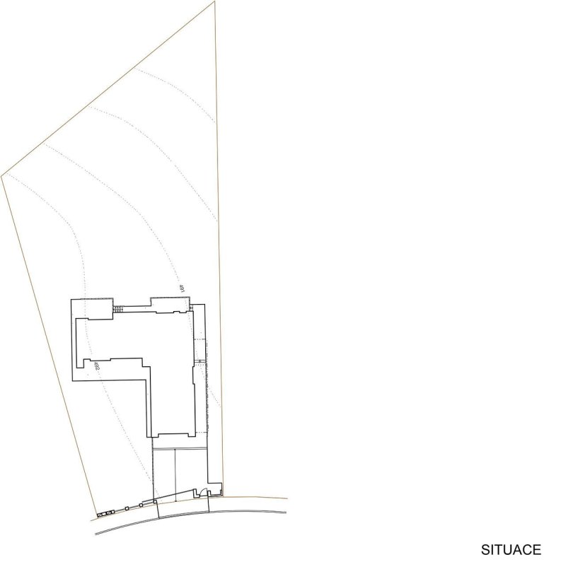 ROSA – ARCHITEKT / Ing. arch. Michal Rosa, Ing. arch. Martina Rosová, Dům na Červeném Kopci - situace