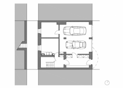 stempel & tesar architekti, Rekonstrukce prvorepublikové vily, půdorys 1. PP – foto