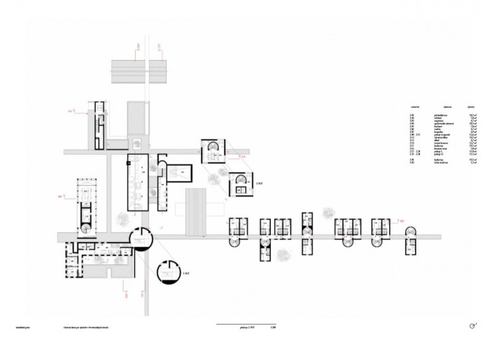Duševní lázně, půdorys 2NP, Dita Petráňová