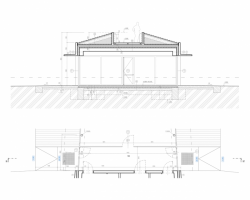 David Prudík, M&P Architekti, Park 4Dvory, kavárna, řez příčný III-III' – foto
