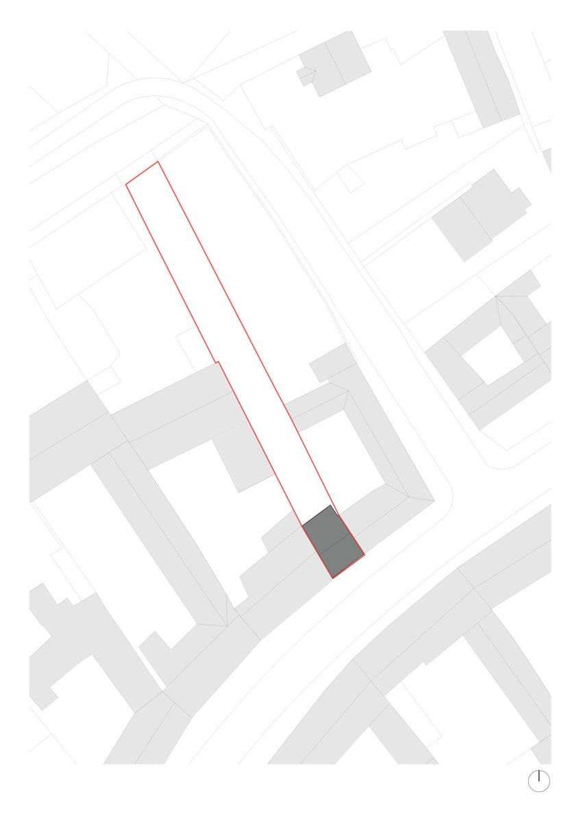 Situace (Rodinný dům v Senici na Hané, TŘI.ČTRNÁCT architekti)