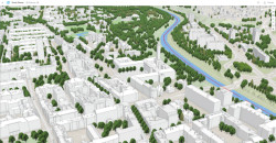 3D model města Ostravy v rozhraní aplikace ArcGIS
