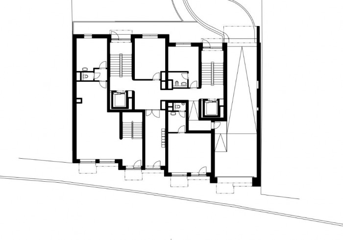 Bytový dům Domino,půdorys 1NP,  Atelier RAW