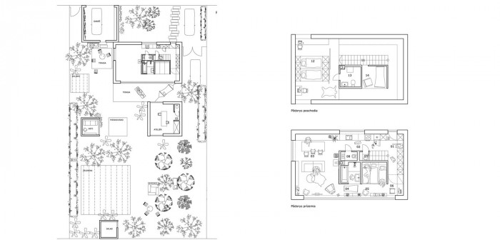 Mladá rodinná usedlost, výkresy, TOITO ARCHITEKTI
