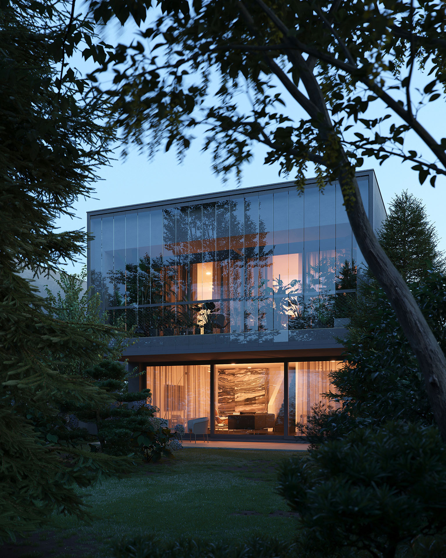 Vila B v souboru Sky City Villas - pohled do zahrady