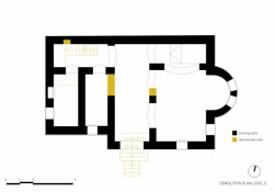 White Concrete Old House, půdorys_původní 1NP, I/O architects