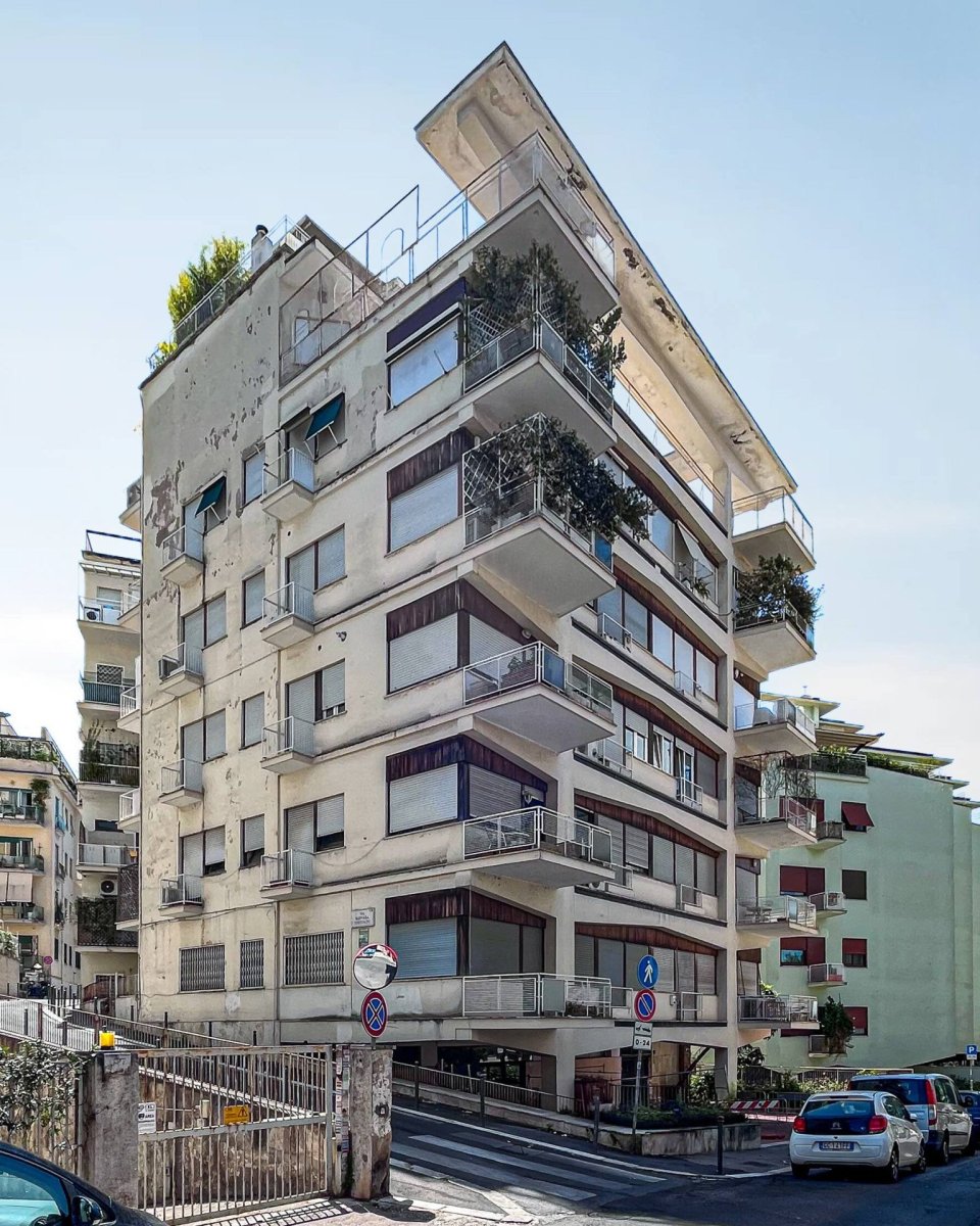 Vincenzo Monaco, Amedeo Luccichenti - Palazzina 'Cooperativa Cassiopea', 1949-1950. Ulice: via Archimede