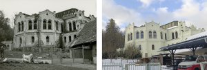 Jízdárna Světce, pohled od JZ (rok 1974 a 2025)