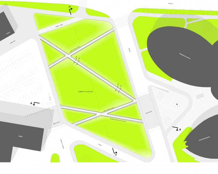 Ellement, Revitalizace Gahurova prospektu, půdorys – foto