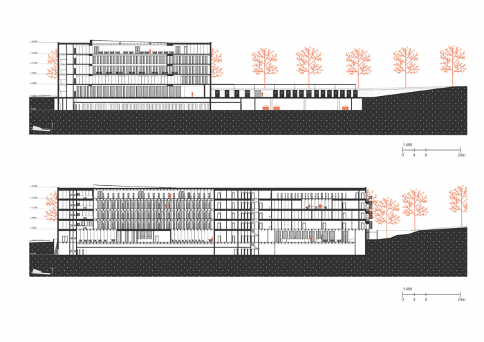 Patrik Kovaľ, Štátna vedecká knižnica v Prešove, řez podélný – foto