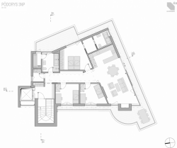 4a architekti, Vila Engel, půdorys 3. NP (nástavba) – foto