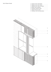 Stěna z dusané hlíny v detailu (Rekonstrukce bývalých železničních dílen; ASSEMBLE, Atelier Luma, BC Architects )