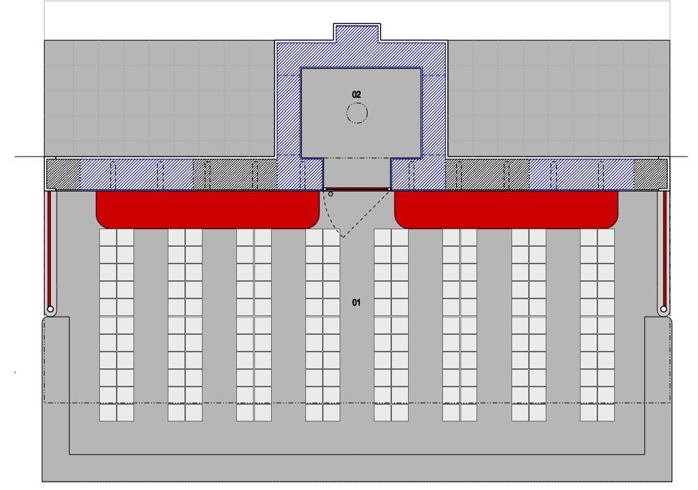 Rekonstrukce funkcionalistické zastávky od architekta Oskara Pořísky, půdorys, Atelier RAW
