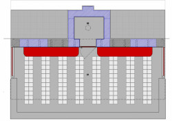 Rekonstrukce funkcionalistické zastávky od architekta Oskara Pořísky, půdorys, Atelier RAW