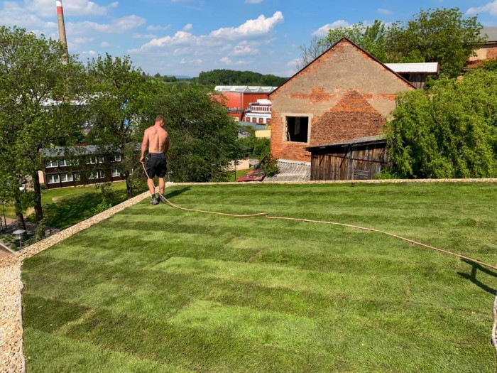 Altán městské knihovny ve Vamberku, výstavba.