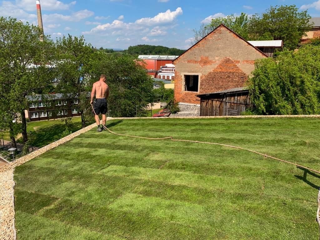 Altán městské knihovny ve Vamberku, výstavba.
