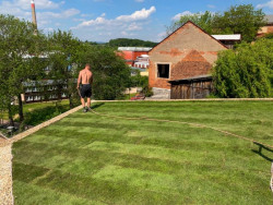 Altán městské knihovny ve Vamberku, výstavba.