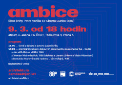 Fakulta architektury ČVUT v Praze zve na křest knihy Petra Vorlíka a Roberta Guzíka Ambice. Představení knihy se uskuteční 9. března v 18 hodin v atriu u Jelena.