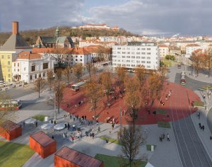 Revitalizace Mendlova náměstí v Brně, Chybík+Krištof, dílna Michala Palaščáka, vizualizace