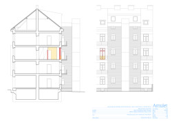 Byt Nusle, Amulet + T. Melková: Řez, pohled dvorní