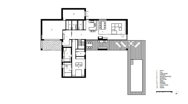 Engel House, půdorys, Vít Máslo, David R. Chisholm, CMC architects