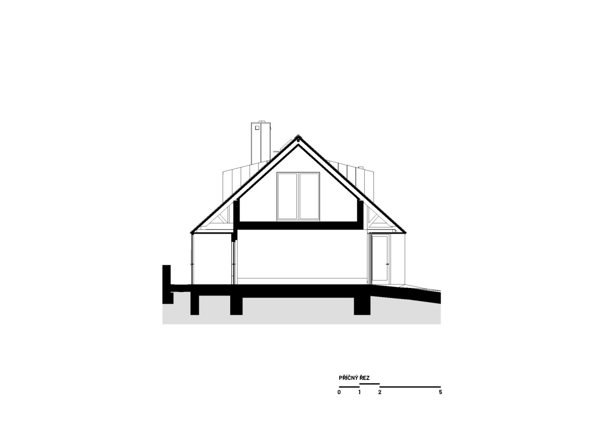 Řez (Šumavská chalupa; Atelier VAS)