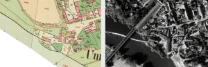 Rekonstrukce rodinného domu v Černošicích, katastr a letecký pohled, 3+1 architekti