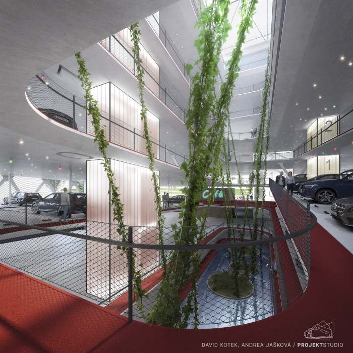 Vítězný projekt v soutěži na parkovací dům v Ostravě od kanceláře PROJEKTSTUDIO.