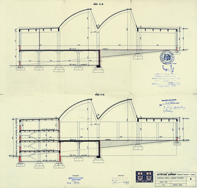 Výstava Industriální architektura na starých plánech a v nových médiích, Galerie NTK a VCPD FA ČVUT. Zdroj: Galerie NTK