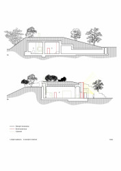 Zvířecí krematorium Věčná loviště, Petr Hájek ARCHITEKTI, řezy