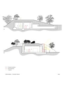 Zvířecí krematorium Věčná loviště, Petr Hájek ARCHITEKTI, řezy