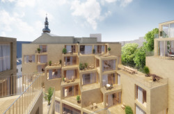 Vítězný návrh bytového domu v Ostravě, Michal Palaščák, dílna.