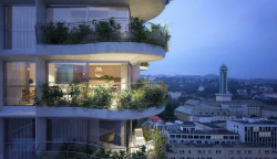 Návrh na přestavbu výškové budovy na Ostrčilově ulici od ateliéru AI DESIGN (Eva Jiřičná)