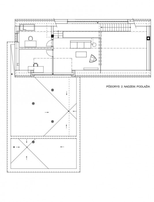 Rodinný dom N v Lietavskej Svinnej - Michal Diviš Architekti, půdorys 2NP