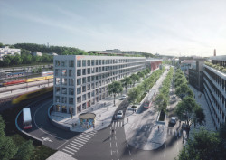 Dopravní terminál Smíchov, A69 architekti. Vizualizace: DOUSEK-ZÁBORSKÝ