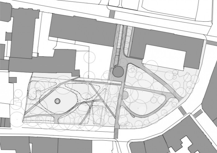 Revitalizace Vrchlického sadů v Klatovech, CHVOJKA / architekt, situace stav