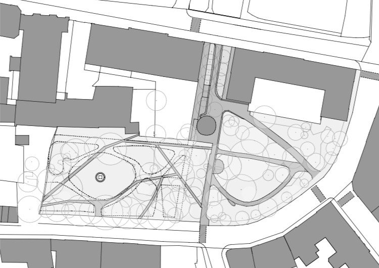 Revitalizace Vrchlického sadů v Klatovech, CHVOJKA / architekt, situace stav