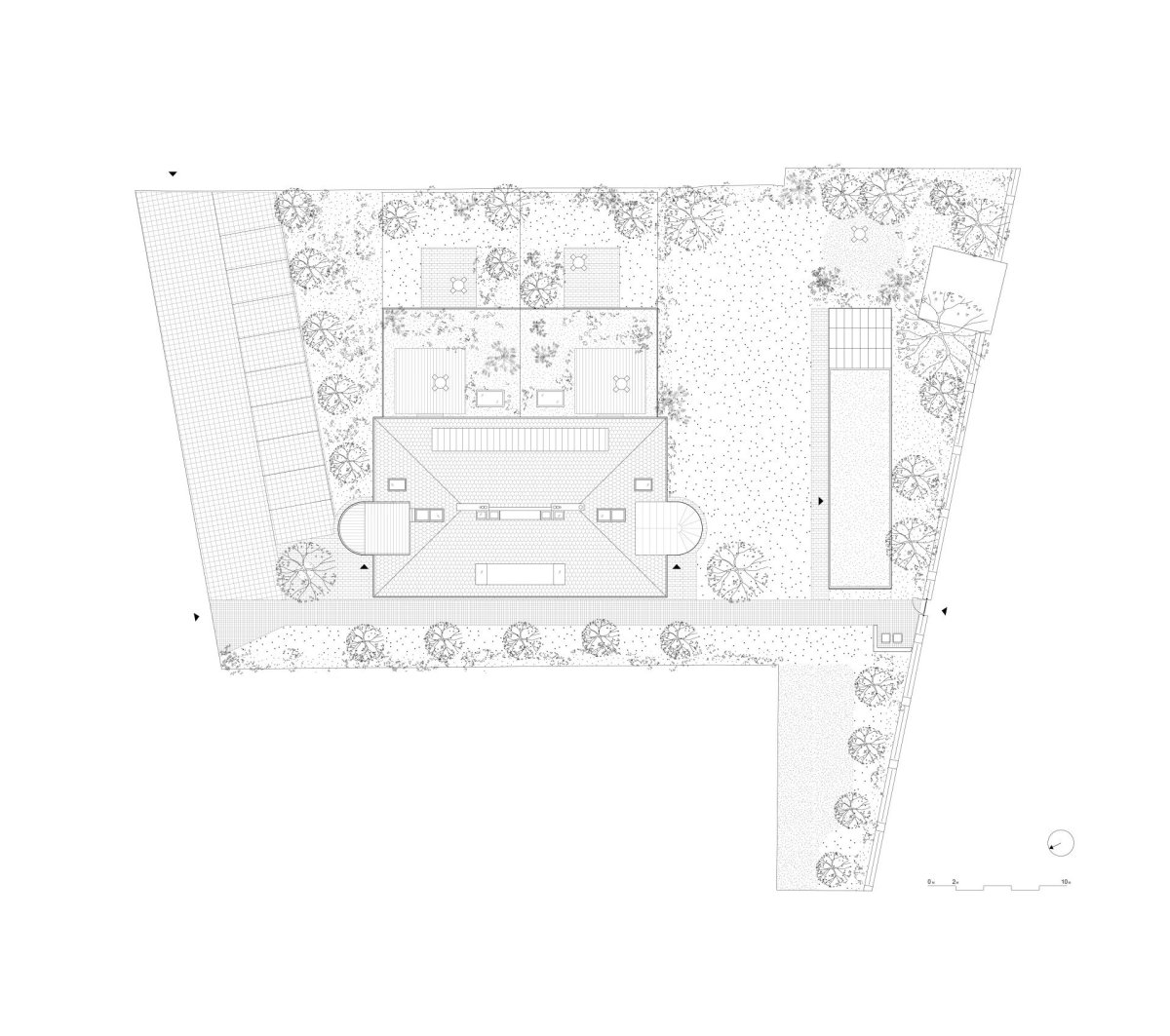 Situace (Rekonstrukce a přístavba k vile v Praze-Vinohradech, PAPUNDEKL ARCHITEKTI)