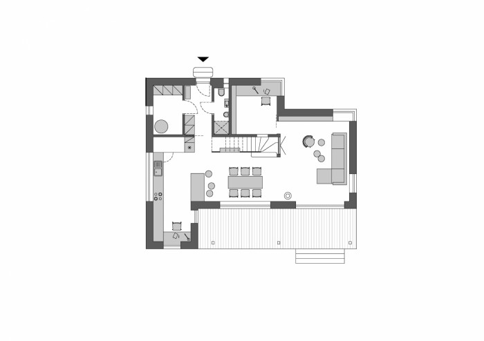 Rodinný dům v Hradišťku, XYLO Atelier / Jakub Loučka, půdorys