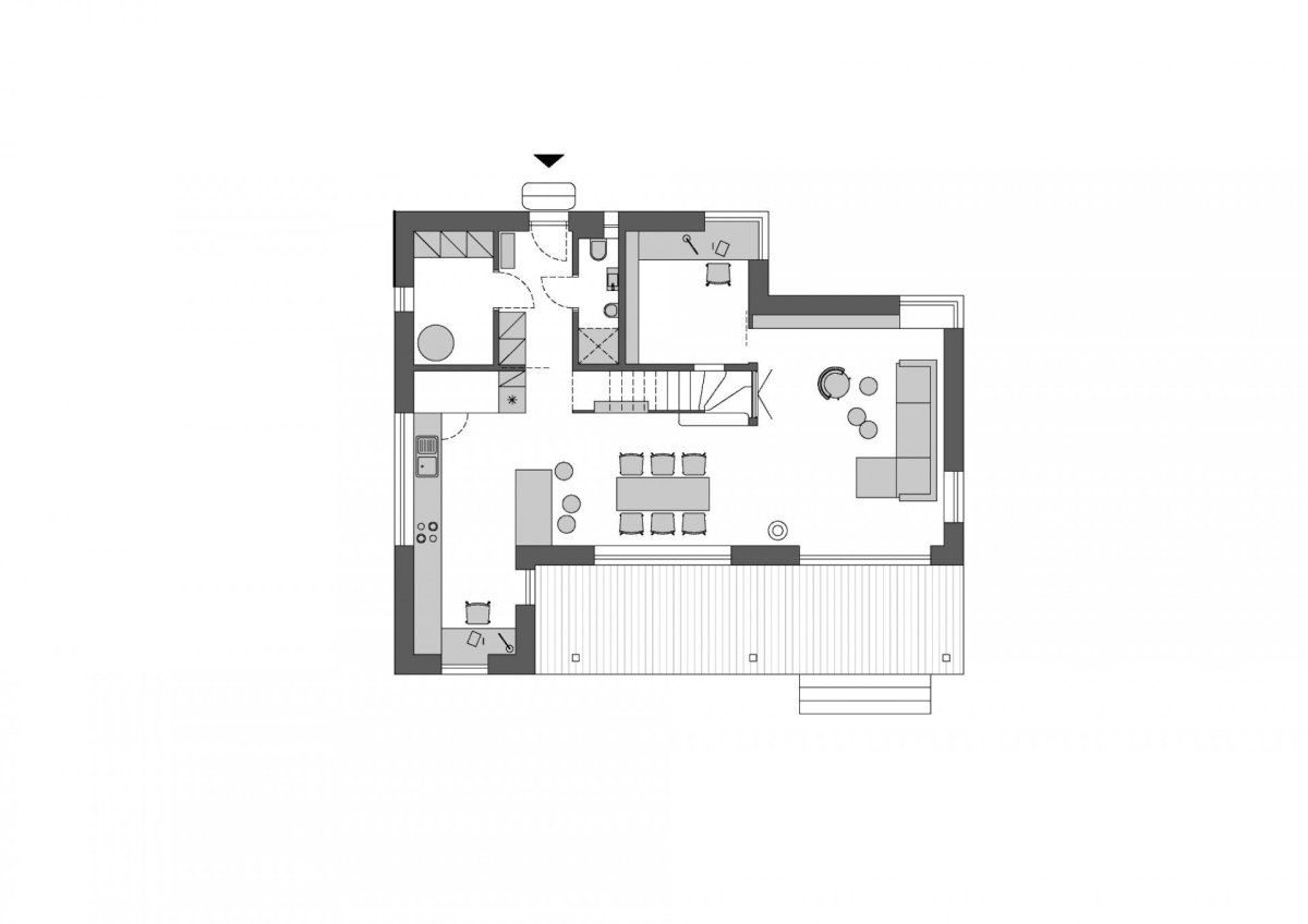 Rodinný dům v Hradišťku, XYLO Atelier / Jakub Loučka, půdorys