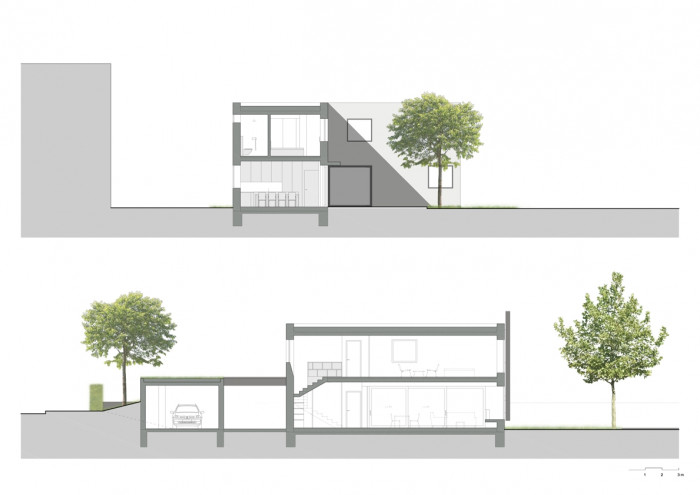 Rodinný dům Řeporyje, řezy, FAM Architekti