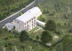 Vizualizace bytového domu ze dřeva v Novém Boru