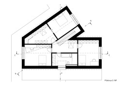 Půdorys 2.NP (Rodinný dům v Klokočné od ateliéru Chrama)