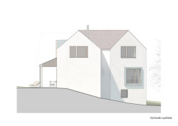 Pohled východní (Rodinný dům v Klokočné od ateliéru Chrama)